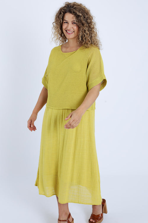 Robe 2en 1 en gaze de coton unie-Paprika-2