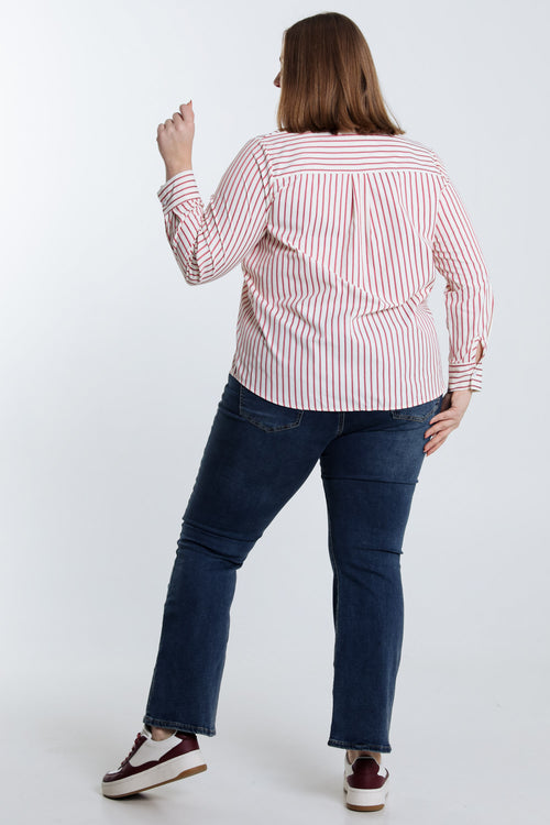 Chemise en coton rayée-Paprika-2