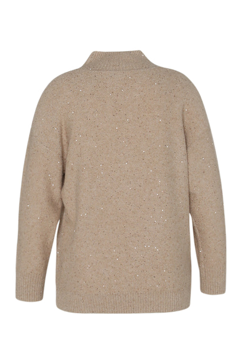 Pull col montant uni effet scintillant-Paprika-2