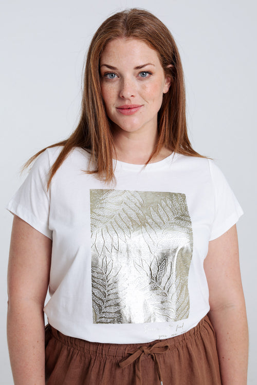 T-shirt en coton avec imprimé foil-Paprika-1