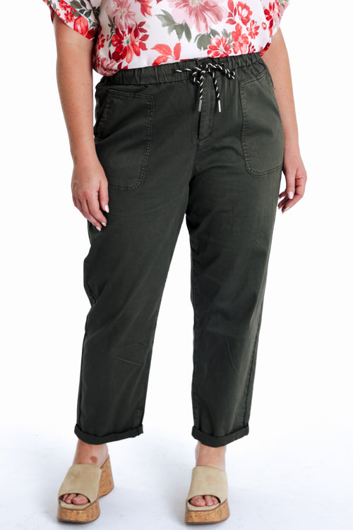 Chino en coton uni-Paprika-1