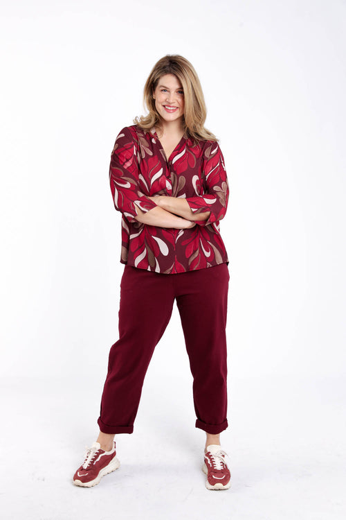 Blouse imprimé graphique-Paprika-9