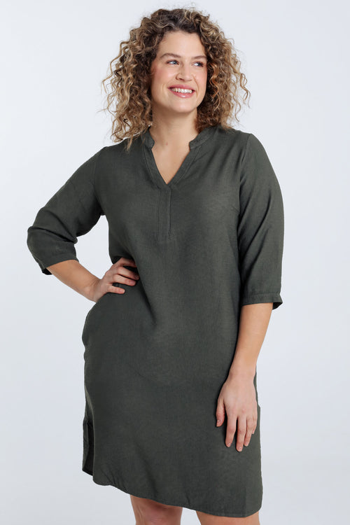 Robe tunique unie-Paprika-3