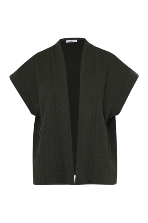 Veste sans manches unie détail tressé-Paprika-11