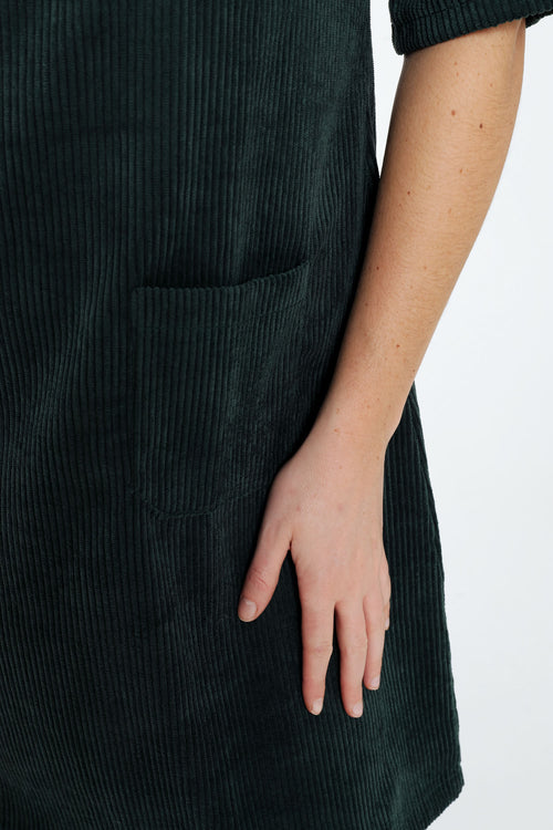 Robe courte unie en velours-Paprika-6