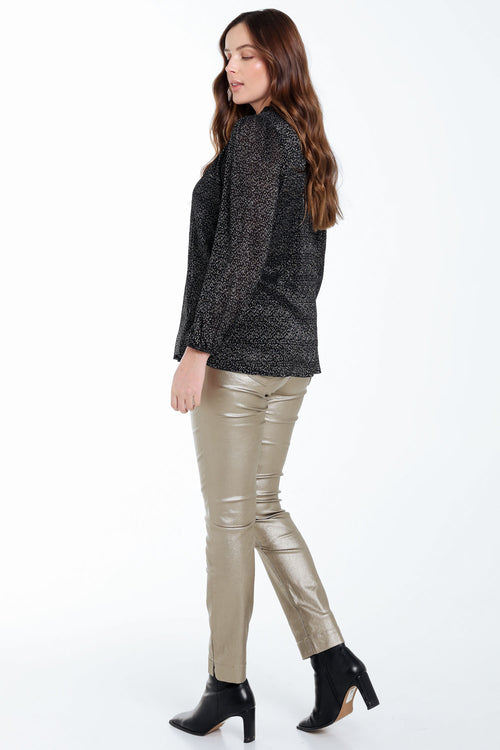 Blouse imprimé pois avec foil-Paprika-2