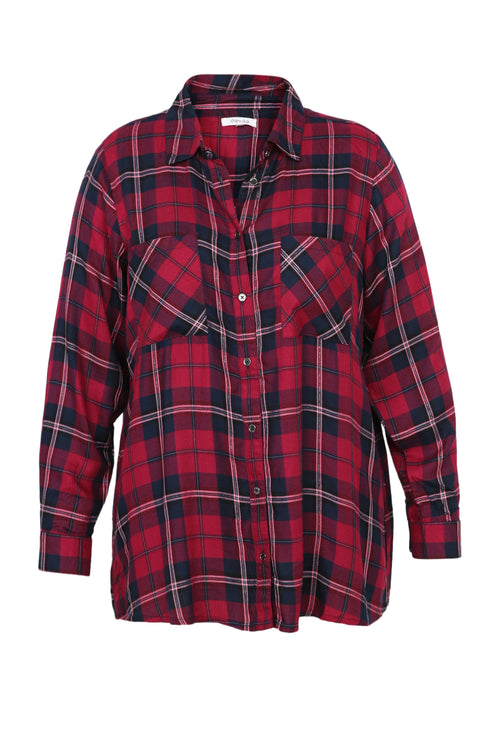 Chemise à carreaux en viscose-Paprika-10