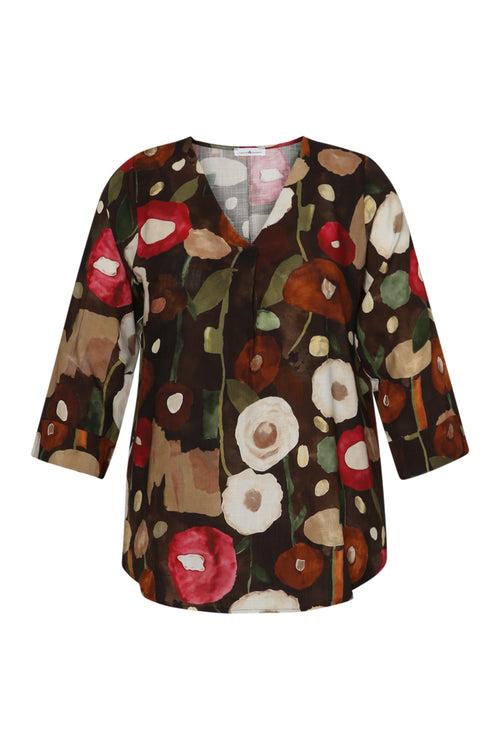Blouse en viscose imprimé coquelicots-Paprika-9