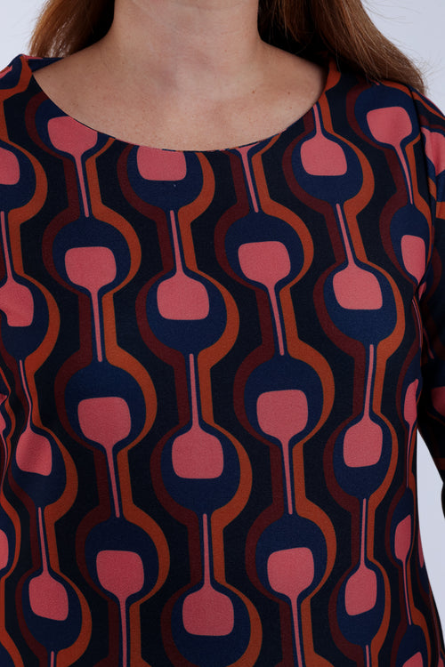 Robe housse imprimé graphique-Paprika-3