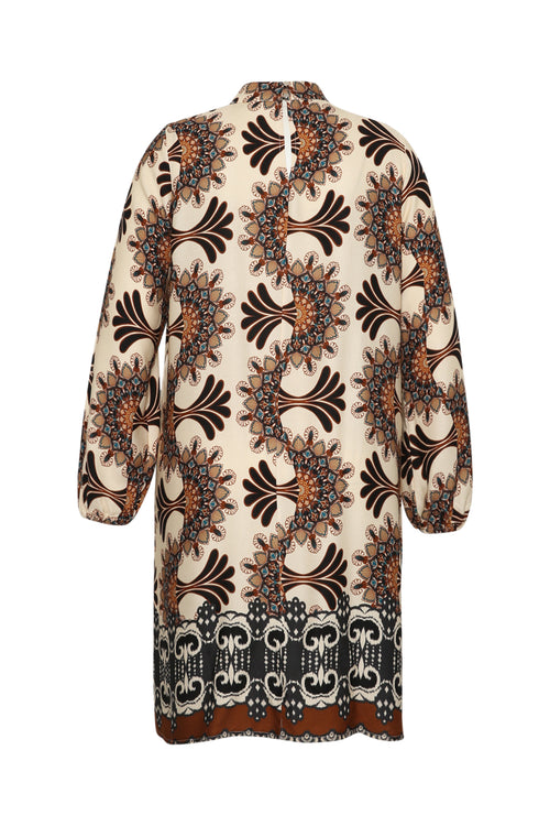 Robe en viscose imprimé graphique-Paprika-10
