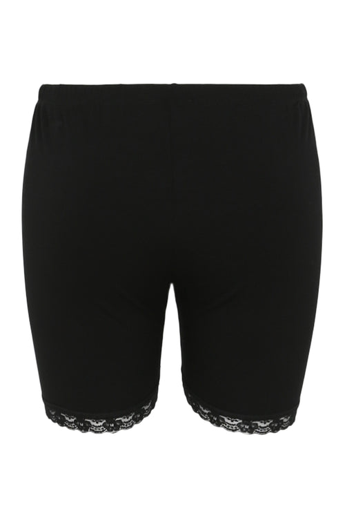 Short legging en viscose détail dentelle-Paprika-9