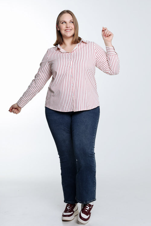 Chemise en coton rayée-Paprika-8