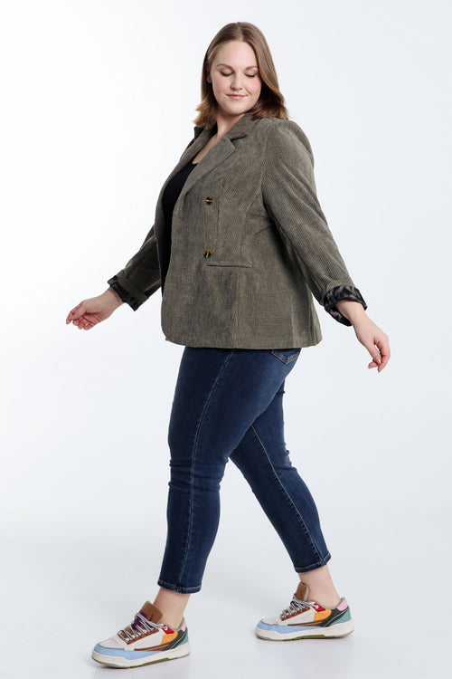 Blazer en velours doublé imprimé peau de bête-Paprika-9