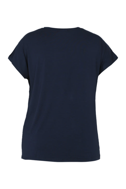 T-shirt uni en viscose-Paprika-10