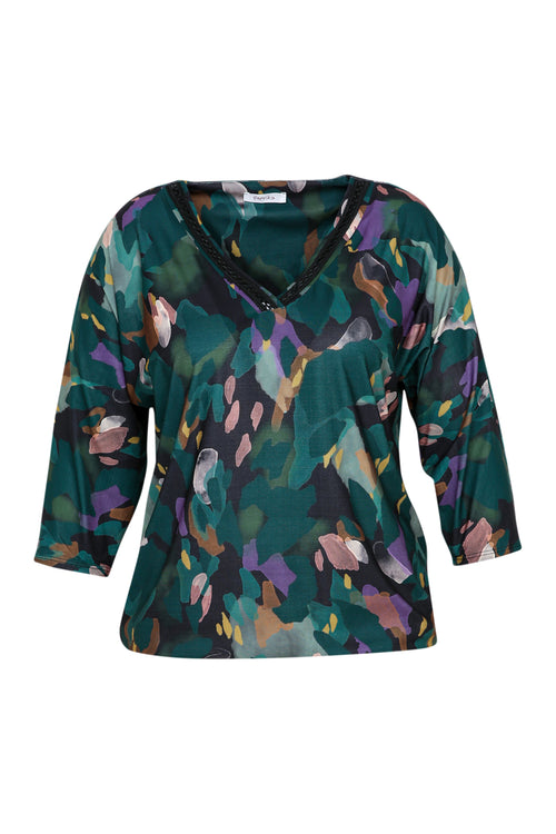 Blouse à imprimé abstrait-Paprika-10