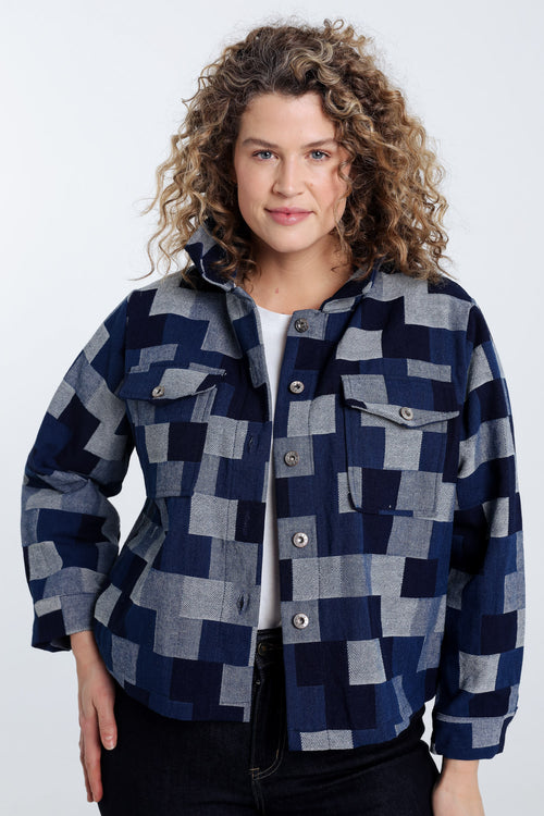 Veste en jeans dessin patch-Paprika-1