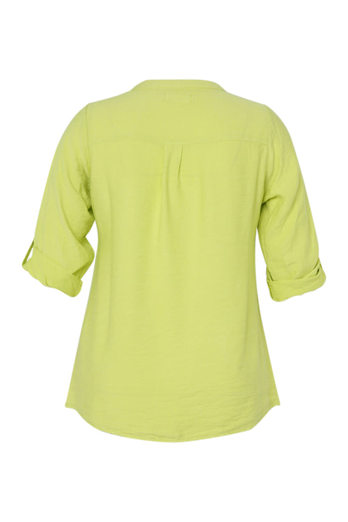 Blouse en viscose uni-Paprika-11