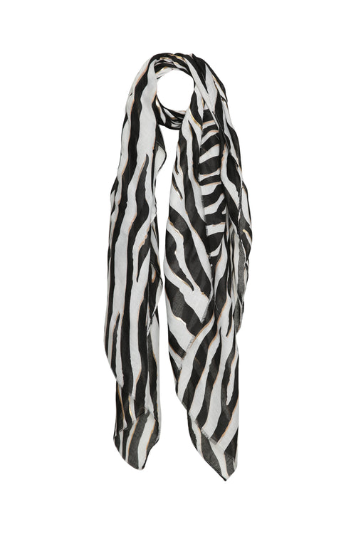 Foulard en viscose imprimé zèbre avec foil-Paprika-1