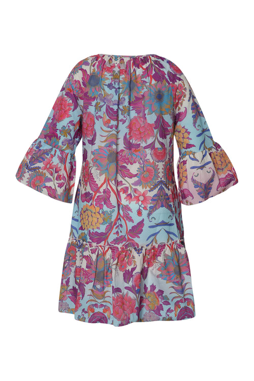 Robe tunique en coton imprimé floral-Paprika-11
