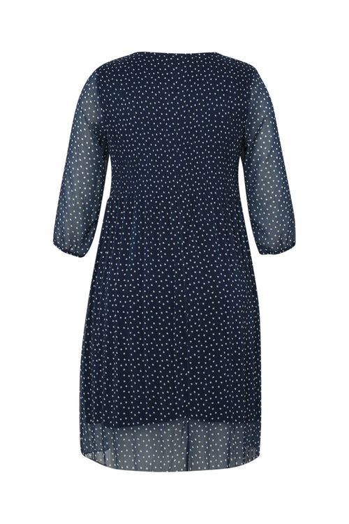 Robe en voile plissé imprimé pois-Paprika-11