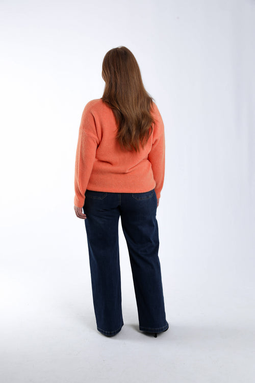 Pull avec alpaga uni-Paprika-5