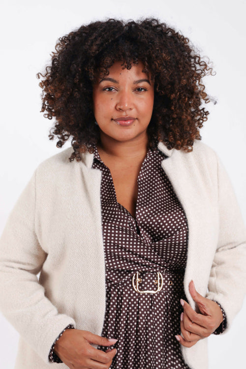 Veste en maille unie-Paprika-3