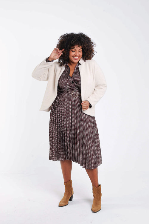 Veste en maille unie-Paprika-8