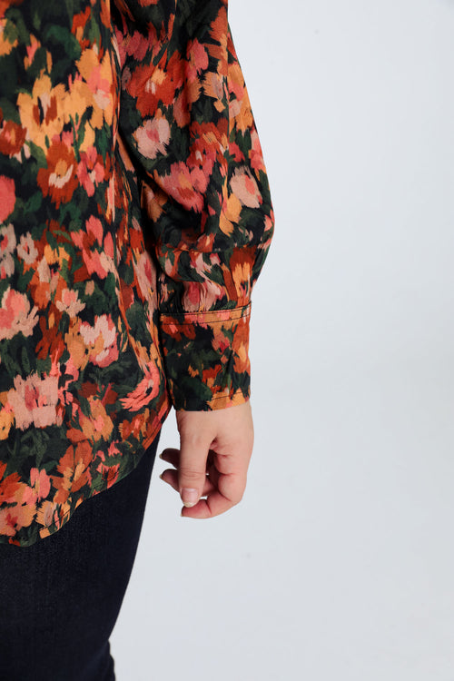 Chemisier en viscose imprimé floral-Paprika-7