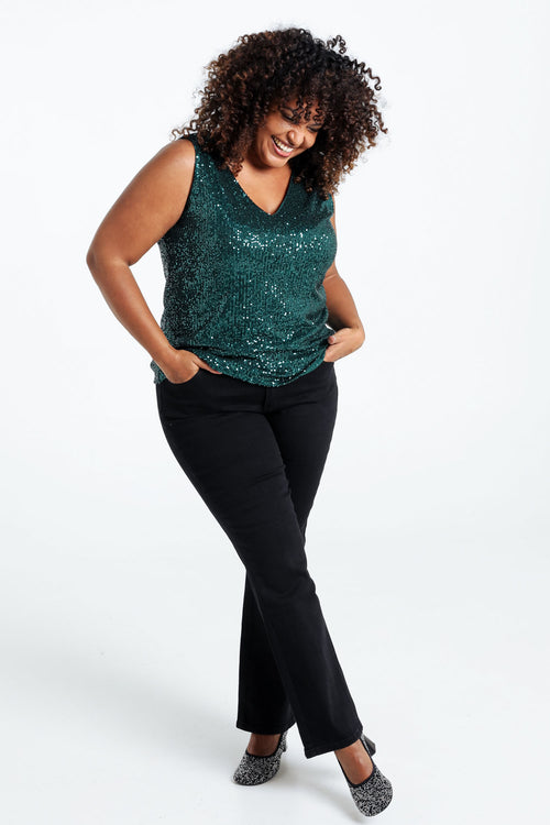 Top sans manches à paillettes-Paprika-8