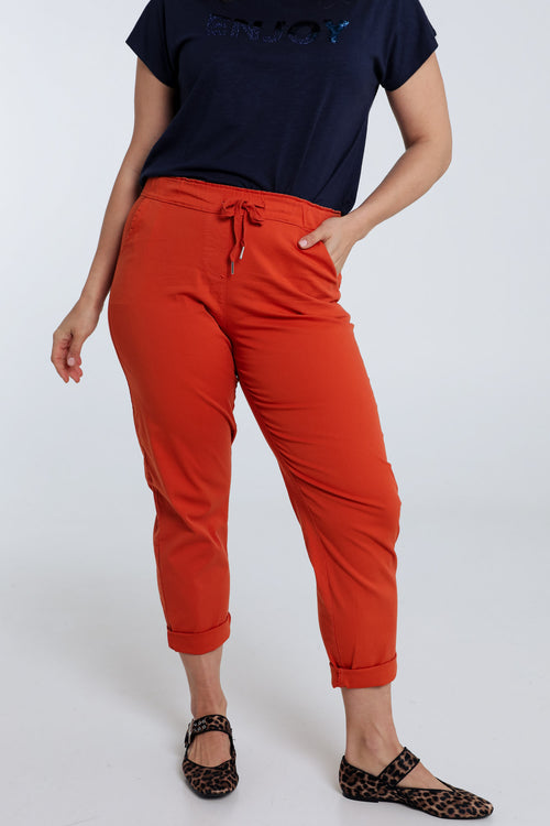 Pantalon chino en coton uni-Paprika-6