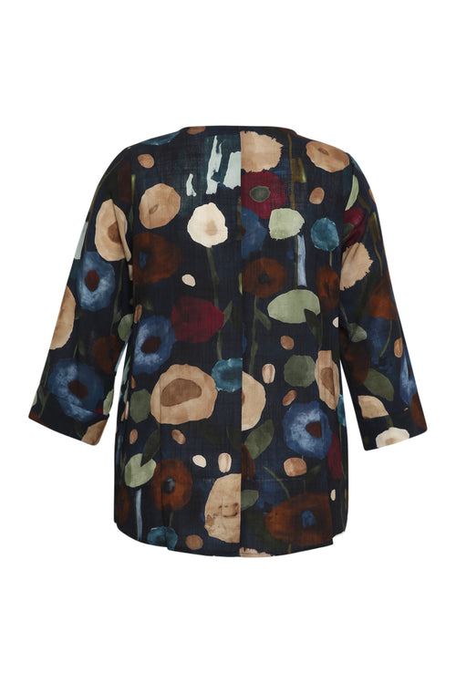 Blouse en viscose imprimé coquelicots-Paprika-1
