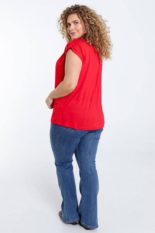 T-shirt bi-matière-Paprika-2