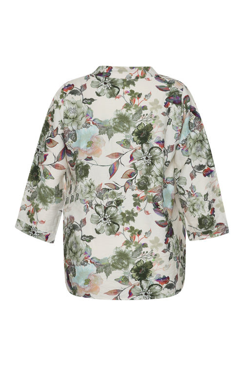 Blouse en viscose imprimé fleuri-Paprika-10