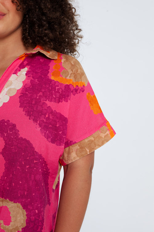 Blouse en coton imprimé floral-Paprika-5