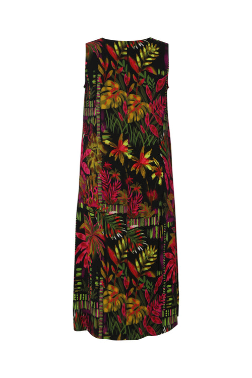 Robe longue en viscose imprimé floral-Paprika-11
