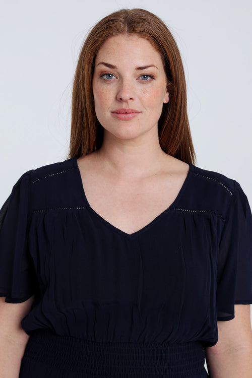 Robe longue en viscose unie-Paprika-3