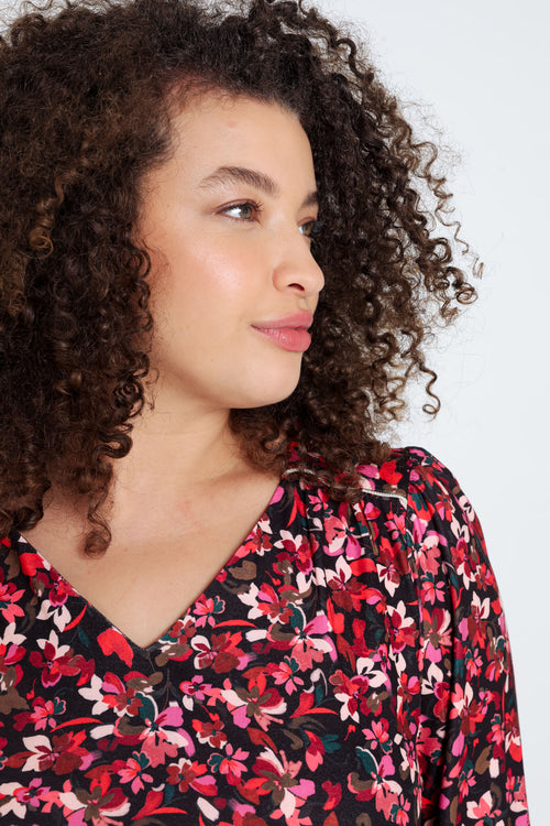 T-shirt à imprimé floral-Paprika-5