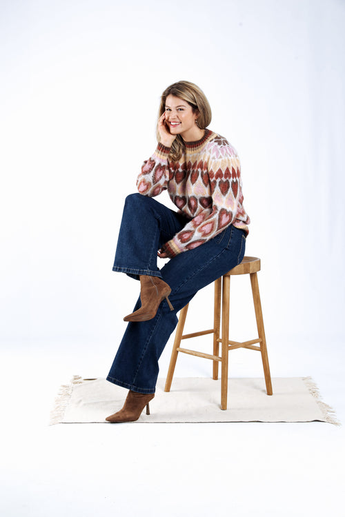 Pull motif coeur-Paprika-8