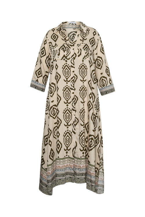 Robe longue imprimé ethnique bicolore-Paprika-11