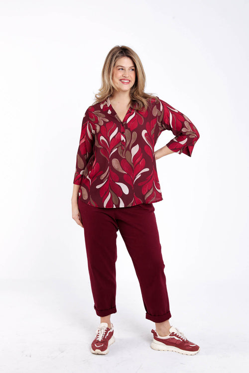 Blouse imprimé graphique-Paprika-7