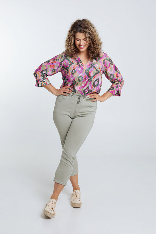 Jegging 3/4 Lolly en coton-Paprika-9