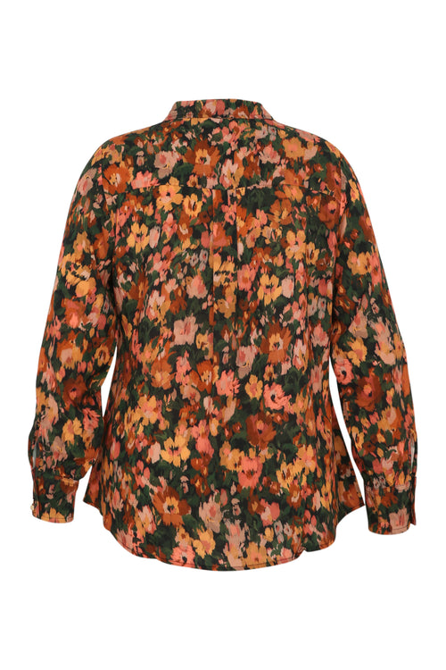 Chemisier en viscose imprimé floral-Paprika-12