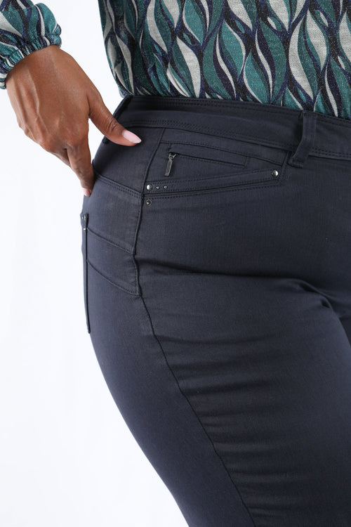 Pantalon slim 7/8 uni Louise-Paprika-4