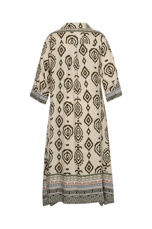 Robe longue imprimé ethnique bicolore-Paprika-12