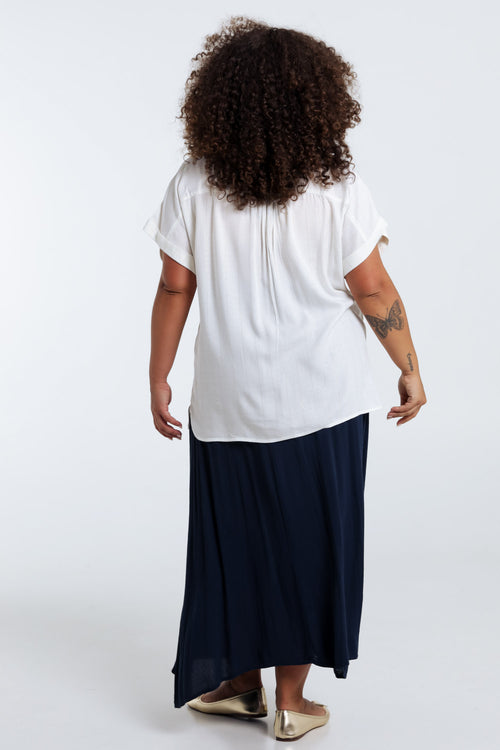 Blouse en viscose rayures lurex-Paprika-2