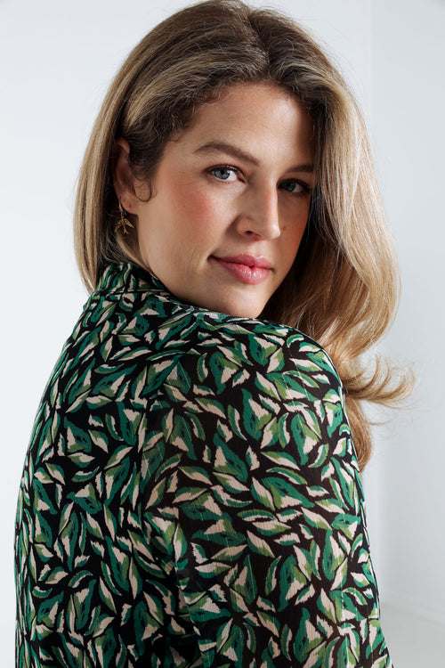 T-shirt imprimé feuilles-Paprika-6