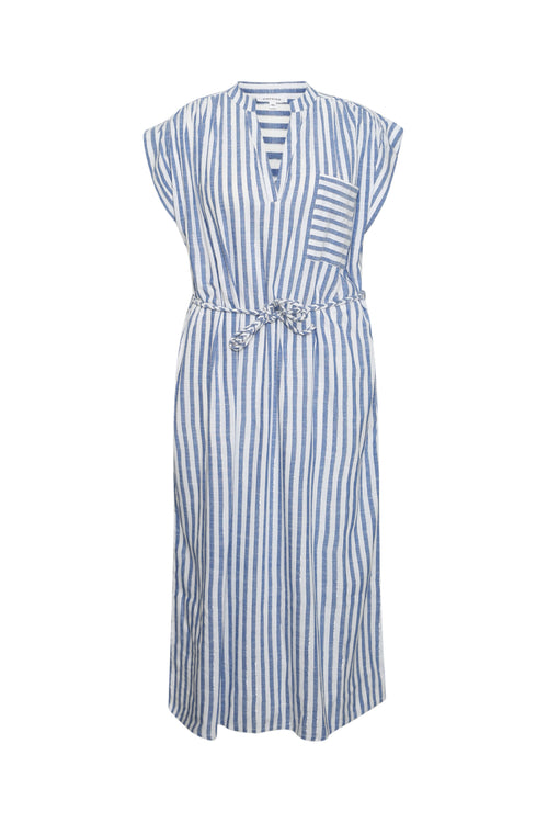 Robe longue en viscose rayée-Paprika-10