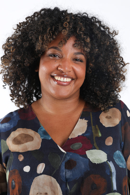 Blouse en viscose imprimé coquelicots-Paprika-3