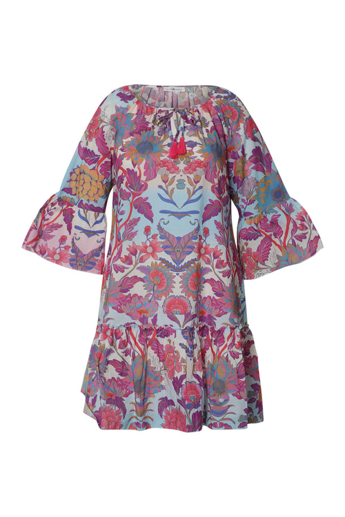 Robe tunique en coton imprimé floral-Paprika-10