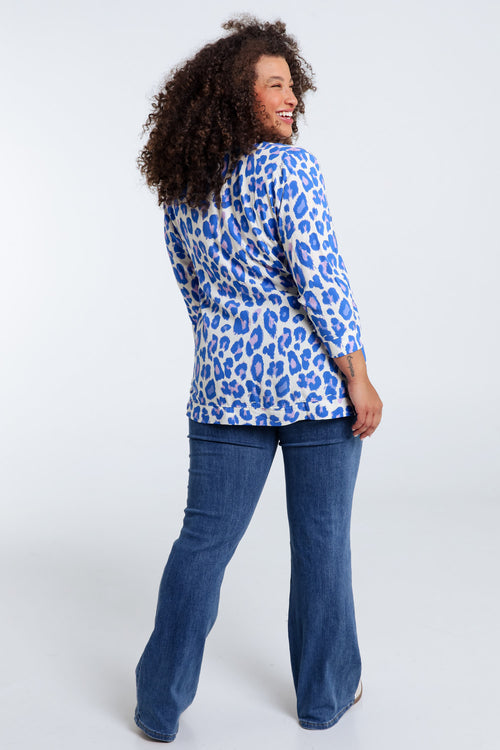 Blouse en viscose imprimé peau de bête-Paprika-2